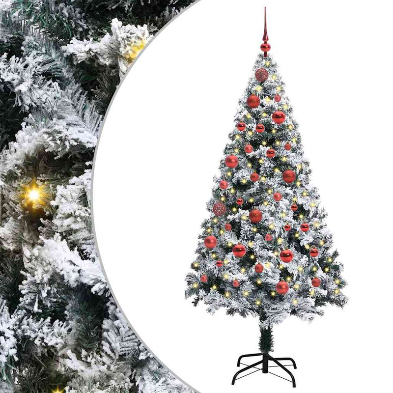 Afbeelding laden in galerijviewer, Vidaxl kunstkerstboom met 150 led wit 150 cm pvc en staal en kunststof

