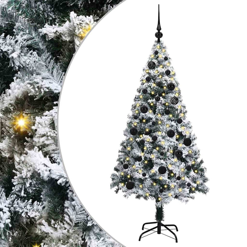 Chargez l'image dans la visionneuse de la galerie, Vidaxl kunstkerstboom met 150 led wit 150 cm pvc en staal en kunststof

