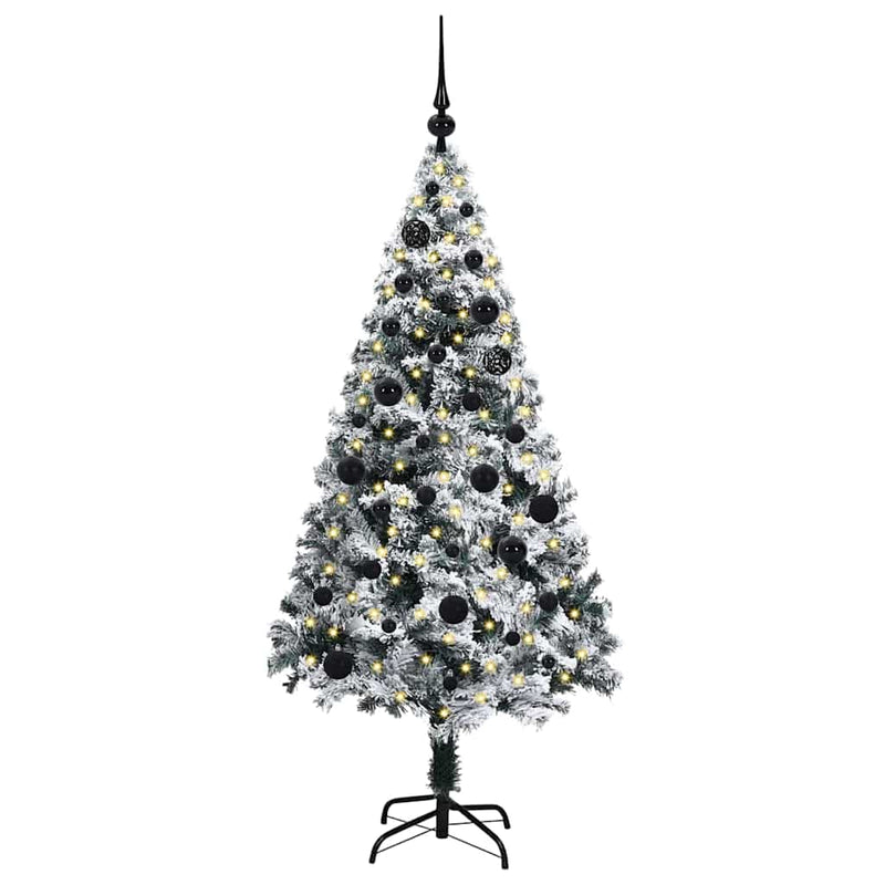 Chargez l'image dans la visionneuse de la galerie, Vidaxl kunstkerstboom met 150 led wit 150 cm pvc en staal en kunststof
