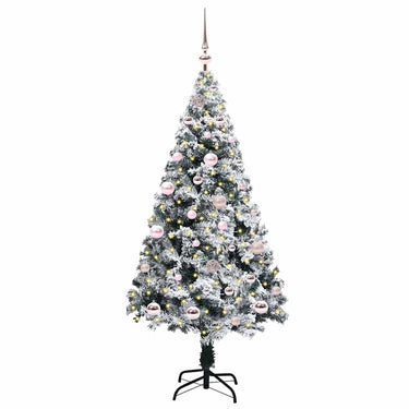 Vidaxl kunstkerstboom met 150 led wit 150 cm pvc en staal en kunststof