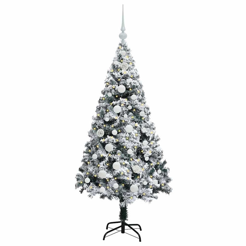 Chargez l'image dans la visionneuse de la galerie, Vidaxl kunstkerstboom met 150 led wit 150 cm pvc en staal en kunststof
