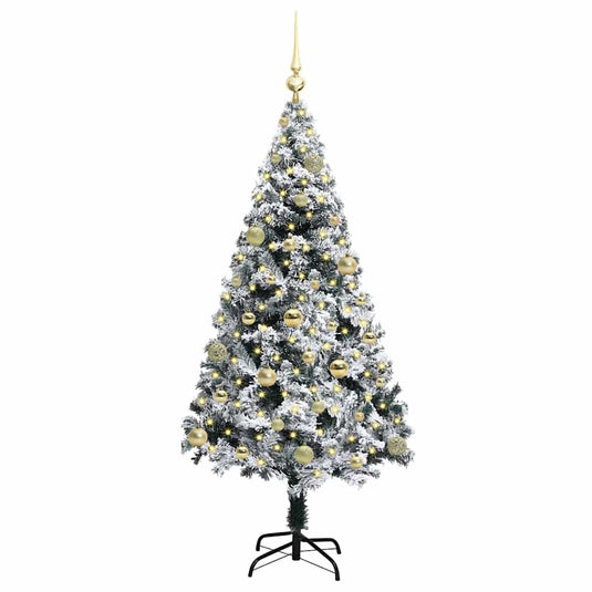 Vidaxl kunstkerstboom met 150 led wit 150 cm pvc en staal en kunststof