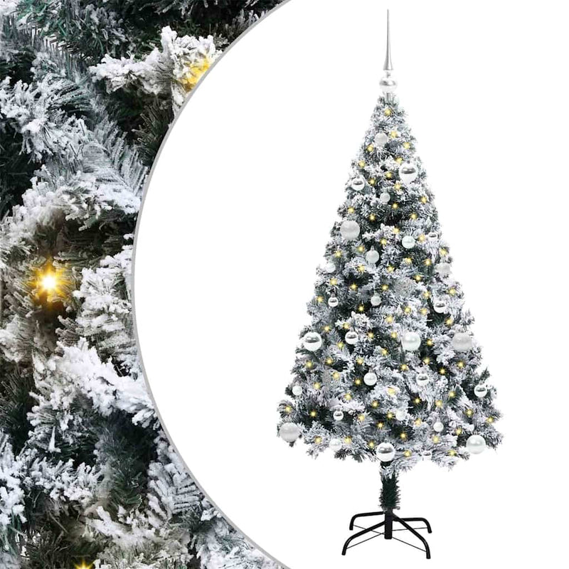 Chargez l'image dans la visionneuse de la galerie, Vidaxl kunstkerstboom met 150 led wit 150 cm pvc en staal en kunststof
