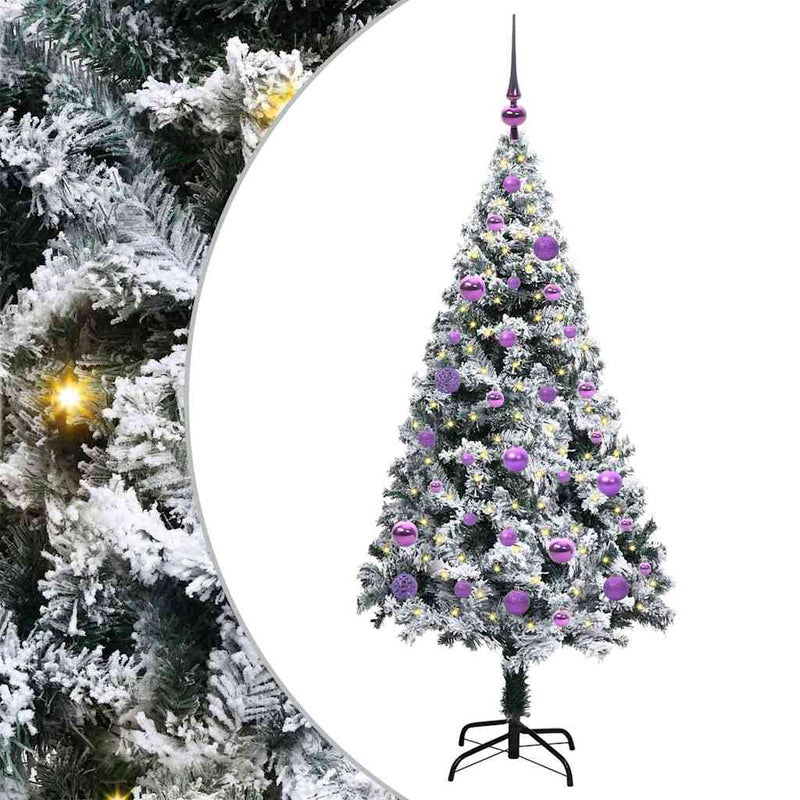 Afbeelding laden in galerijviewer, Vidaxl kunstkerstboom met 150 led wit 150 cm pvc en staal en kunststof

