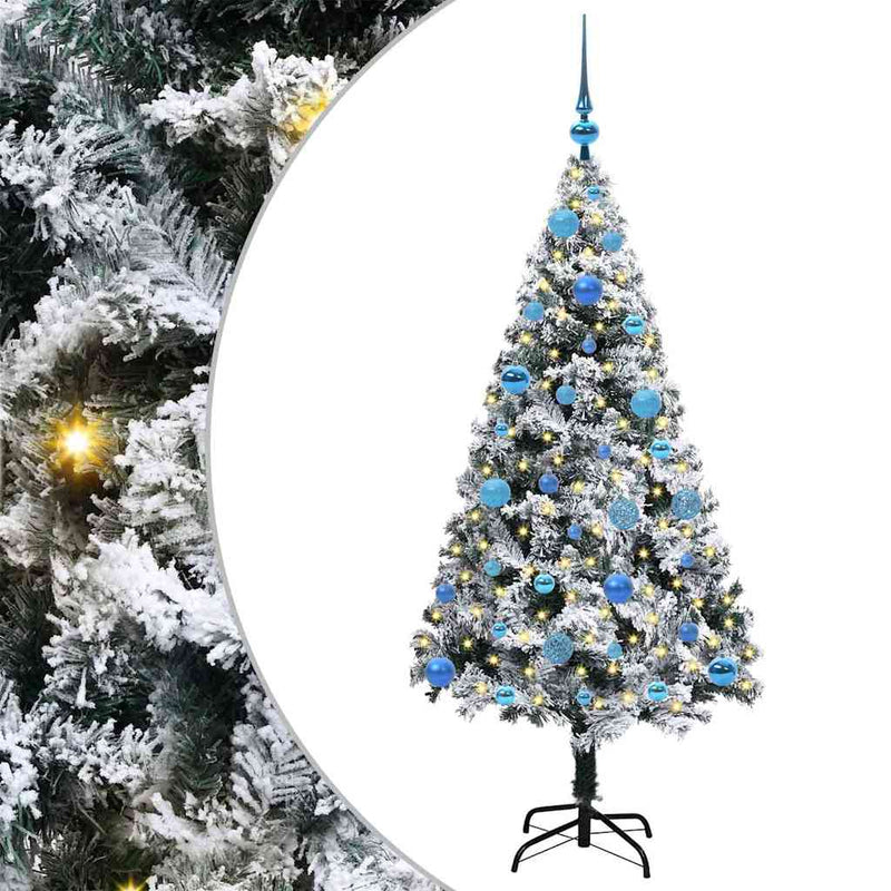 Chargez l'image dans la visionneuse de la galerie, Vidaxl kunstkerstboom met 150 led wit 150 cm pvc en staal en kunststof
