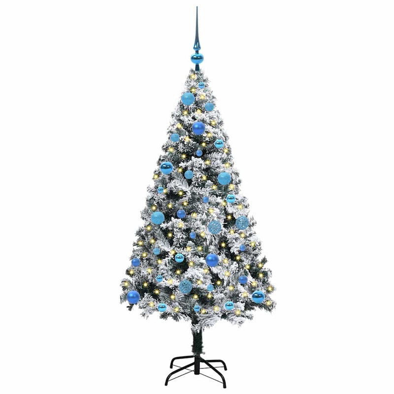 Chargez l'image dans la visionneuse de la galerie, Vidaxl kunstkerstboom met 150 led wit 150 cm pvc en staal en kunststof
