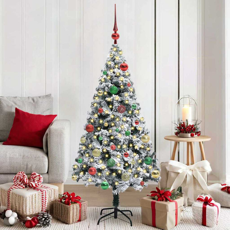 Afbeelding laden in galerijviewer, Vidaxl kunstkerstboom met 150 led wit 150 cm pvc en staal en kunststof
