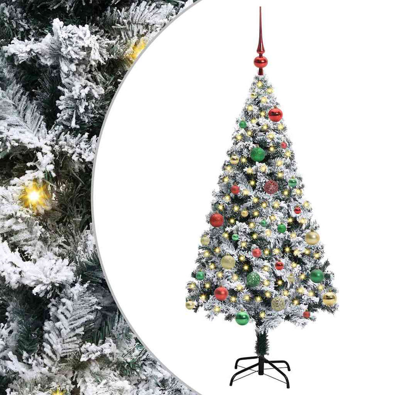 Afbeelding laden in galerijviewer, Vidaxl kunstkerstboom met 150 led wit 150 cm pvc en staal en kunststof
