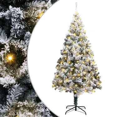 Vidaxl kunstkerstboom met 300 led wit 180 cm pvc en staal en kunststof