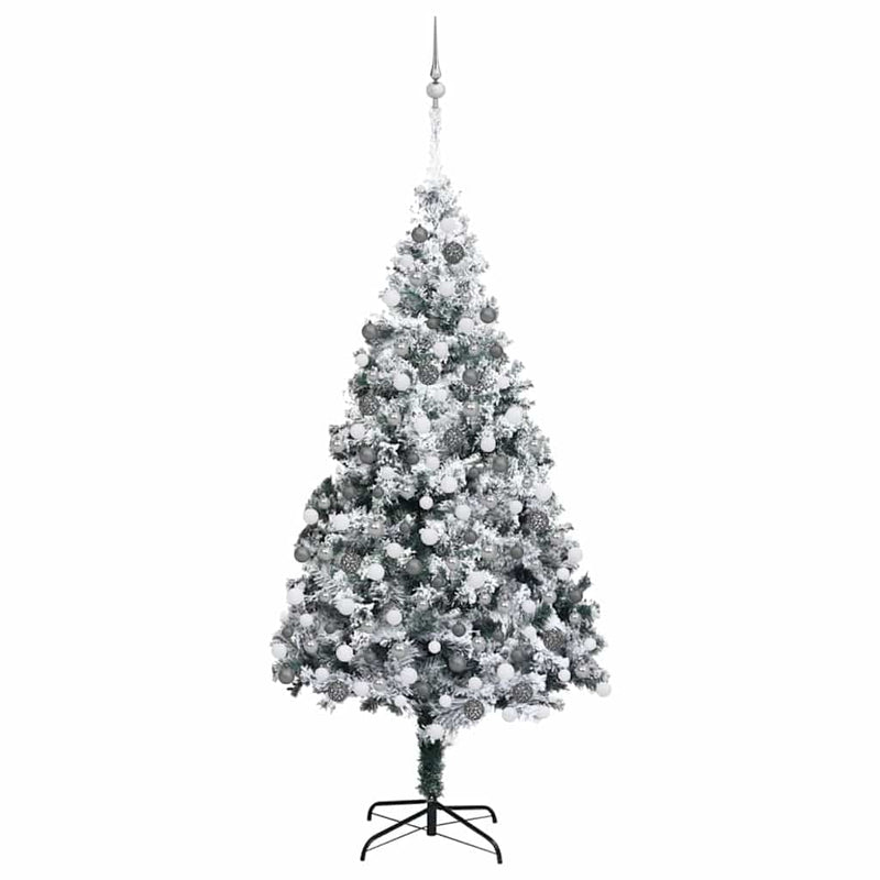 Afbeelding laden in galerijviewer, Vidaxl kunstkerstboom met 300 led wit 180 cm pvc en staal en kunststof

