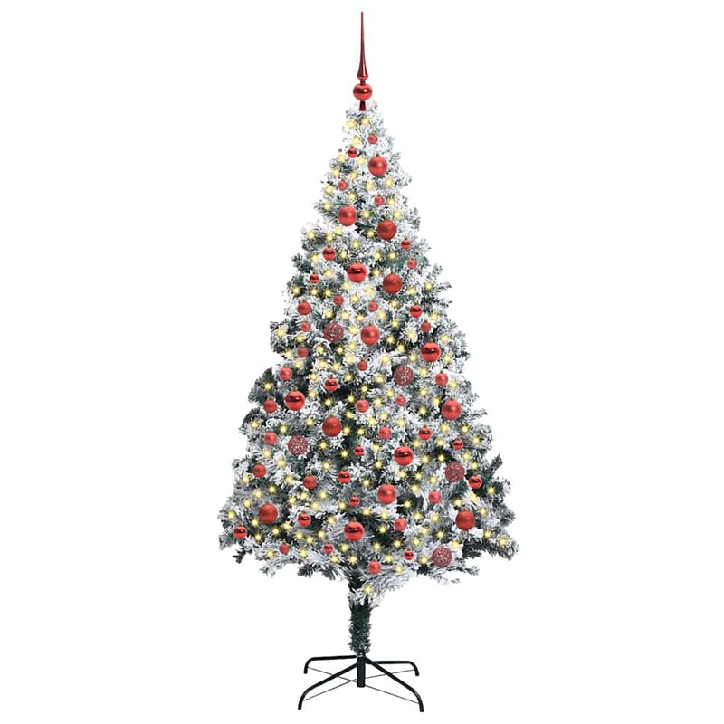 Afbeelding laden in galerijviewer, Vidaxl kunstkerstboom met 300 led wit 180 cm pvc en staal en kunststof
