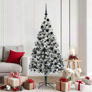 Vidaxl kunstkerstboom met 300 led wit 180 cm pvc en staal en kunststof