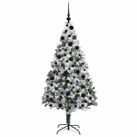 Vidaxl kunstkerstboom met 300 led wit 180 cm pvc en staal en kunststof