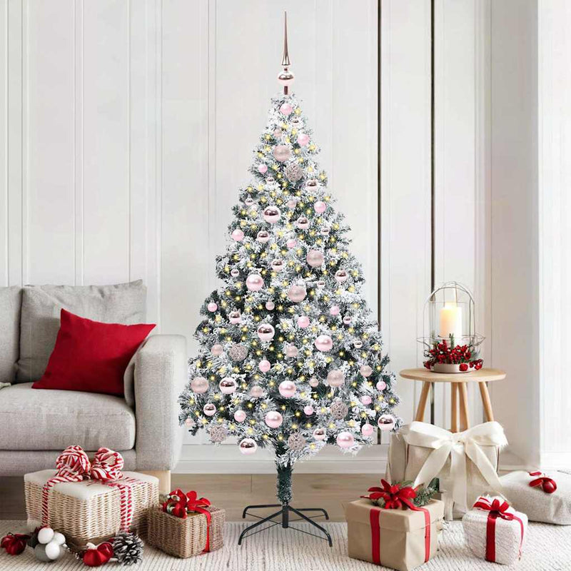 ギャラリービューアに画像をロードする, Vidaxl kunstkerstboom met 300 led wit 180 cm pvc en staal en kunststof
