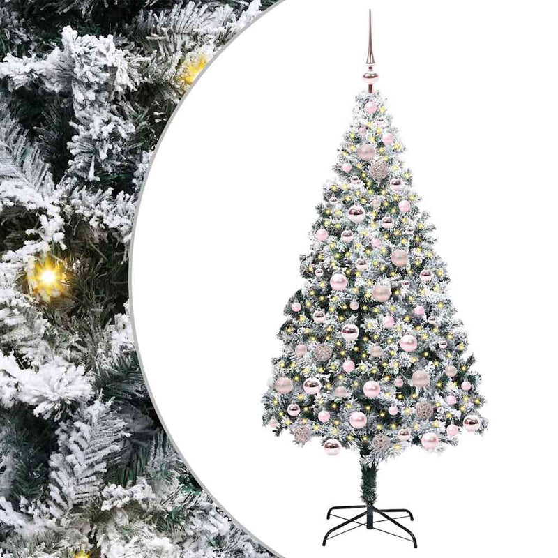 ギャラリービューアに画像をロードする, Vidaxl kunstkerstboom met 300 led wit 180 cm pvc en staal en kunststof
