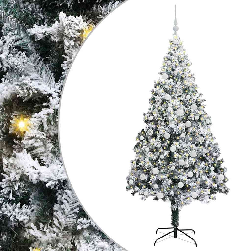 Chargez l'image dans la visionneuse de la galerie, Vidaxl kunstkerstboom met 300 led wit 180 cm pvc en staal en kunststof
