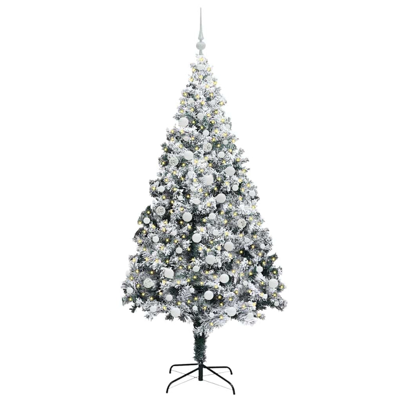 Chargez l'image dans la visionneuse de la galerie, Vidaxl kunstkerstboom met 300 led wit 180 cm pvc en staal en kunststof
