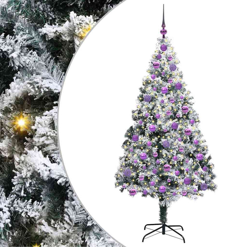 ギャラリービューアに画像をロードする, Vidaxl kunstkerstboom met 300 led wit 180 cm pvc en staal en kunststof
