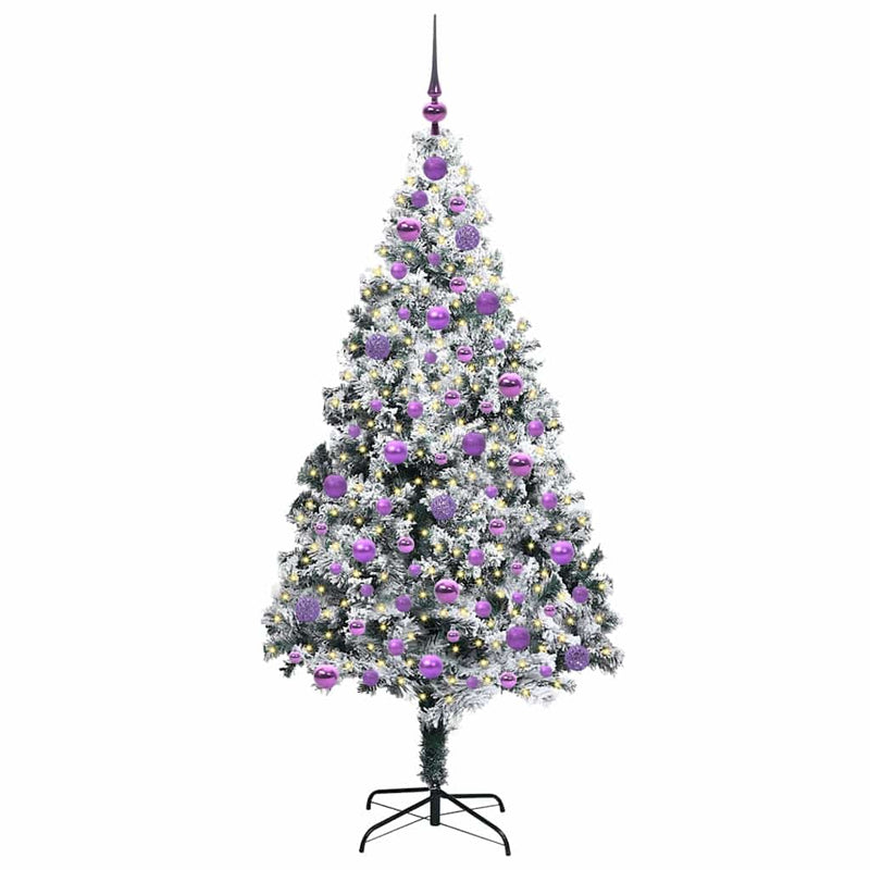 ギャラリービューアに画像をロードする, Vidaxl kunstkerstboom met 300 led wit 180 cm pvc en staal en kunststof
