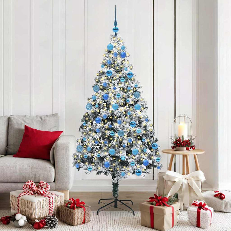 ギャラリービューアに画像をロードする, Vidaxl kunstkerstboom met 300 led wit 180 cm pvc en staal en kunststof
