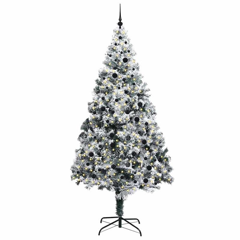 ギャラリービューアに画像をロードする, Vidaxl kunstkerstboom met 300 led wit 240 cm pvc en staal en kunststof
