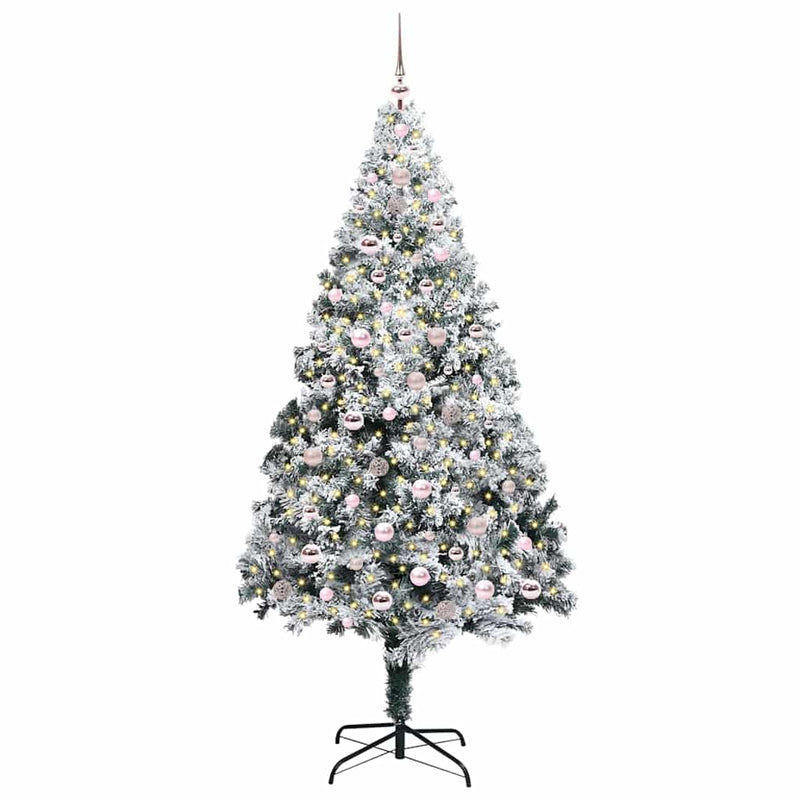 Chargez l'image dans la visionneuse de la galerie, Vidaxl kunstkerstboom met 300 led wit 240 cm pvc en staal en kunststof
