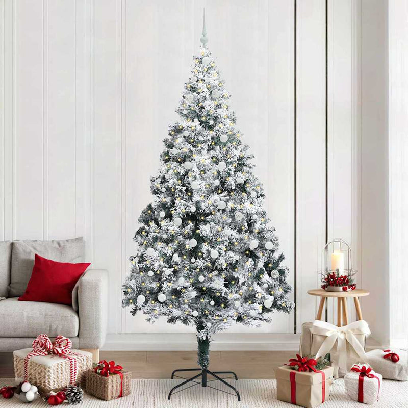 ギャラリービューアに画像をロードする, Vidaxl kunstkerstboom met 300 led wit 240 cm pvc en staal en kunststof
