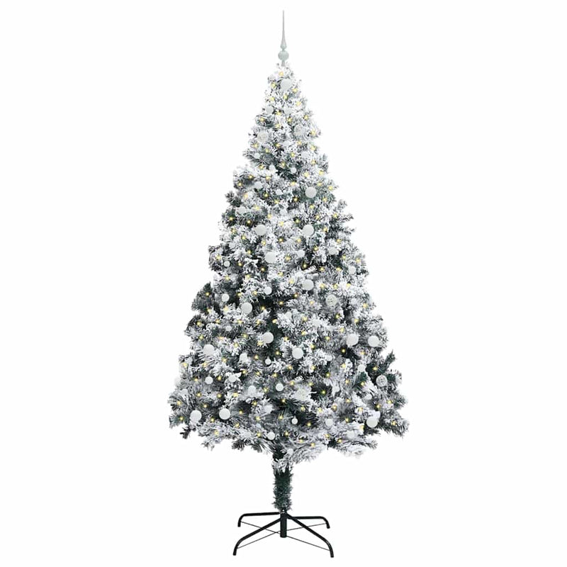 ギャラリービューアに画像をロードする, Vidaxl kunstkerstboom met 300 led wit 240 cm pvc en staal en kunststof
