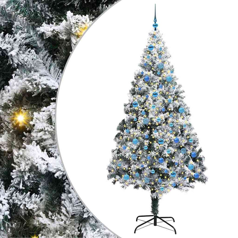 ギャラリービューアに画像をロードする, Vidaxl kunstkerstboom met 300 led wit 240 cm pvc en staal en kunststof
