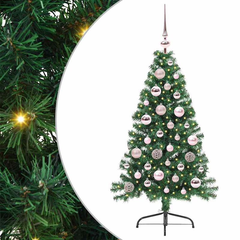 Chargez l'image dans la visionneuse de la galerie, Vidaxl kunstmatig voorverlicht kerstboom met 150 led groen 120 cm pvc
