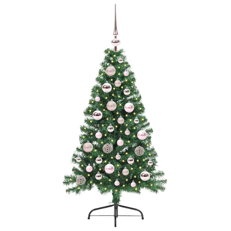 Chargez l'image dans la visionneuse de la galerie, Vidaxl kunstmatig voorverlicht kerstboom met 150 led groen 120 cm pvc
