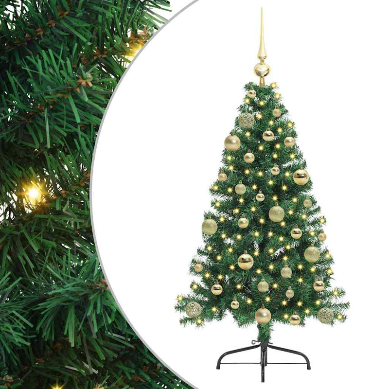 Chargez l'image dans la visionneuse de la galerie, Vidaxl kunstmatig voorverlicht kerstboom met 150 led groen 120 cm pvc
