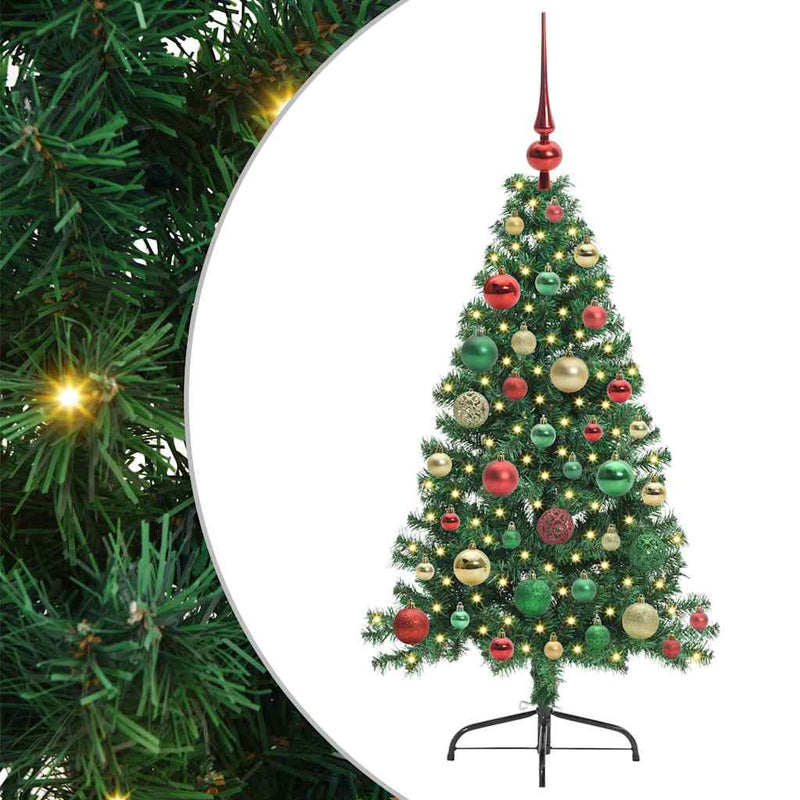 Afbeelding laden in galerijviewer, Vidaxl kunstmatig voorverlicht kerstboom met 150 led groen 120 cm pvc
