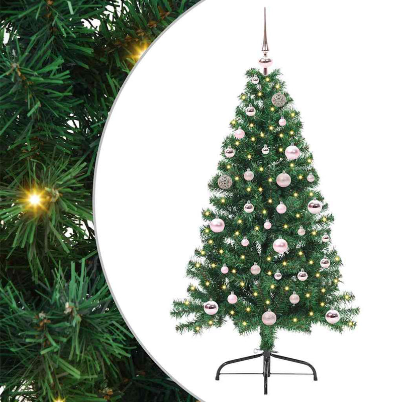 Afbeelding laden in galerijviewer, Vidaxl kunstmatig voorverlicht kerstboom met 150 led groen 150 cm pvc
