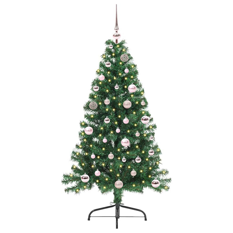 Afbeelding laden in galerijviewer, Vidaxl kunstmatig voorverlicht kerstboom met 150 led groen 150 cm pvc
