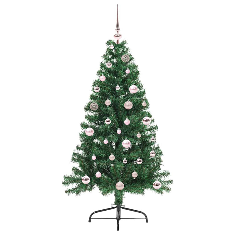 Afbeelding laden in galerijviewer, Vidaxl kunstmatig voorverlicht kerstboom met 150 led groen 150 cm pvc
