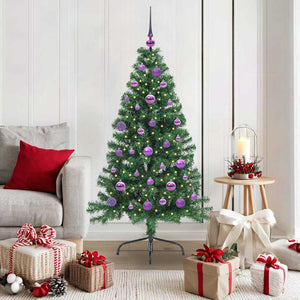 Vidaxl kunstmatig voorverlicht kerstboom met 150 led groen 150 cm pvc