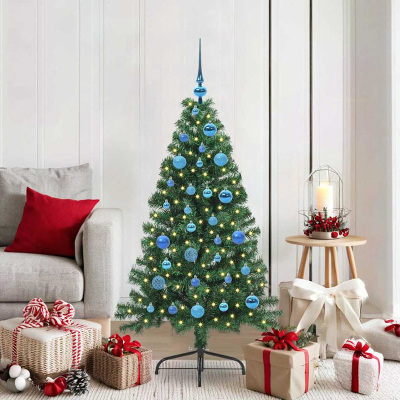 ギャラリービューアに画像をロードする, Vidaxl kunstmatig voorverlicht kerstboom met 150 led groen 150 cm pvc
