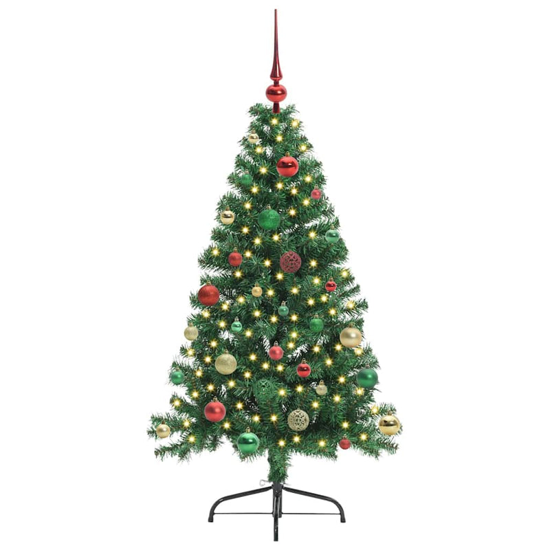 ギャラリービューアに画像をロードする, Vidaxl kunstmatig voorverlicht kerstboom met 150 led groen 150 cm pvc
