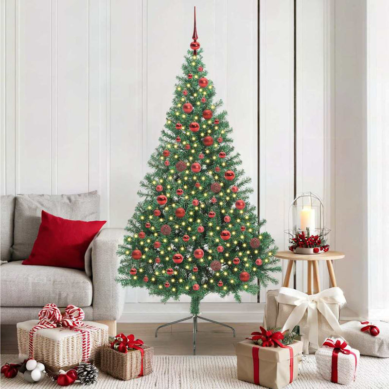 Chargez l'image dans la visionneuse de la galerie, Vidaxl kunstmatig voorverlicht kerstboom met 300 led groen 180 cm pvc
