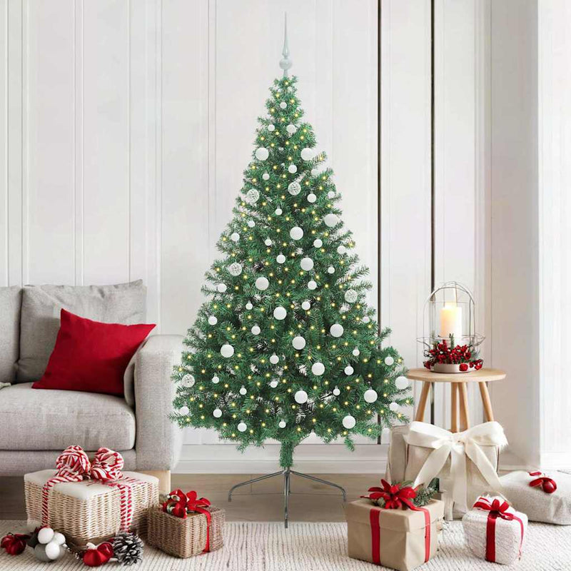 ギャラリービューアに画像をロードする, Vidaxl kunstmatig voorverlicht kerstboom met 300 led groen 180 cm pvc
