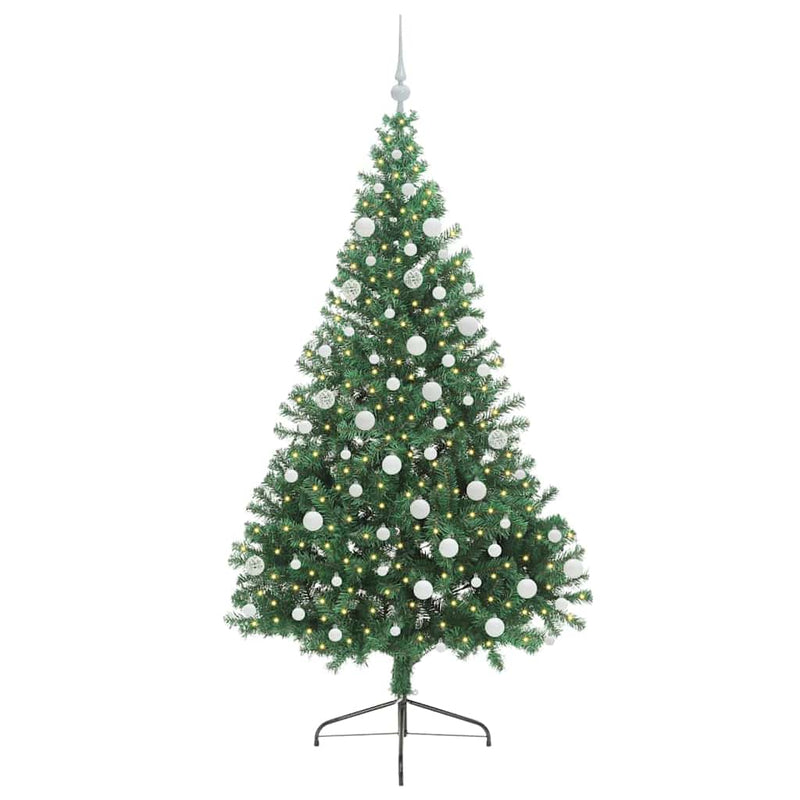 ギャラリービューアに画像をロードする, Vidaxl kunstmatig voorverlicht kerstboom met 300 led groen 180 cm pvc
