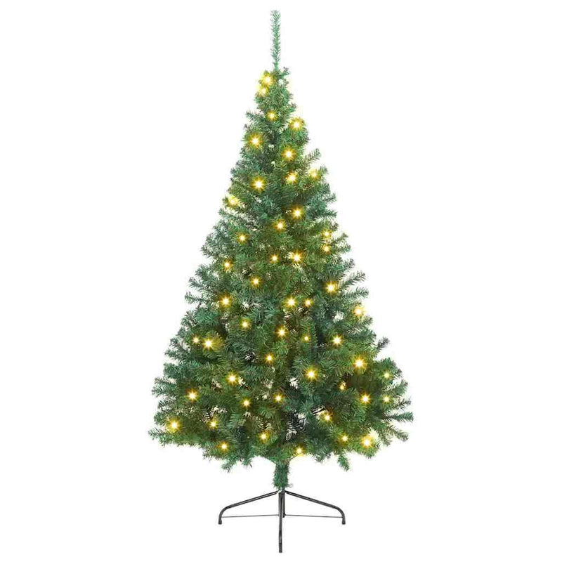 ギャラリービューアに画像をロードする, Vidaxl kunstmatig voorverlicht kerstboom met 300 led groen 210 cm pvc
