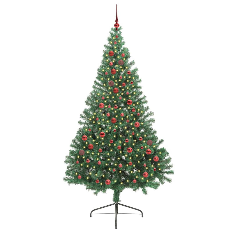 ギャラリービューアに画像をロードする, Vidaxl kunstmatig voorverlicht kerstboom met 300 led groen 210 cm pvc
