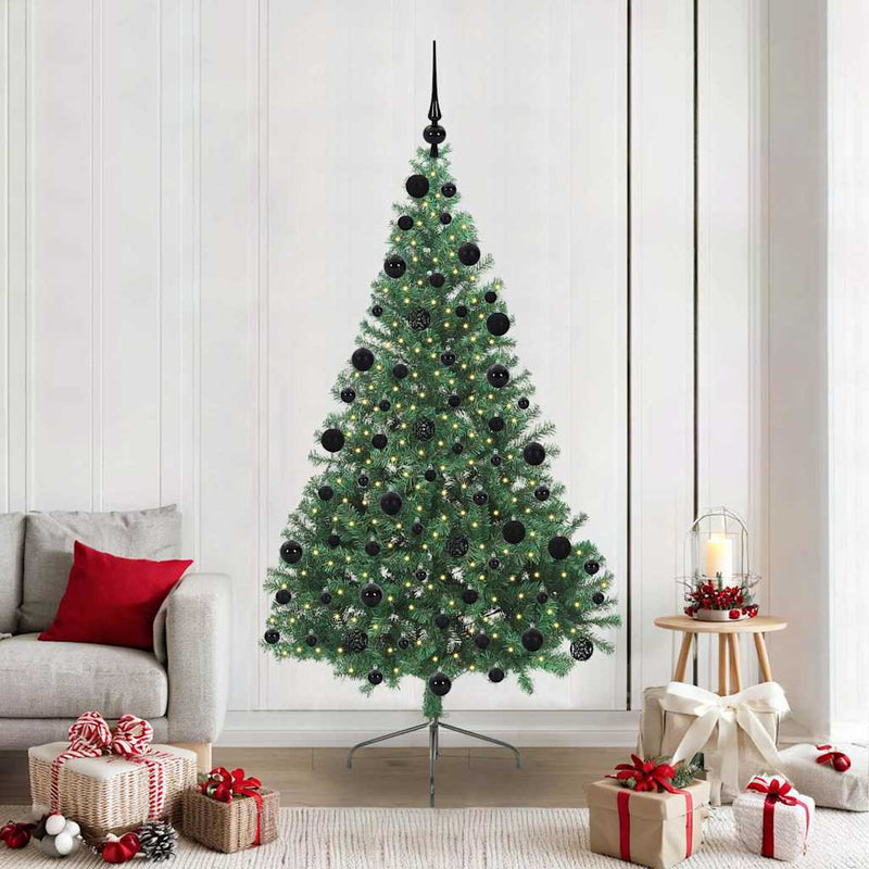 ギャラリービューアに画像をロードする, Vidaxl kunstmatig voorverlicht kerstboom met 300 led groen 210 cm pvc
