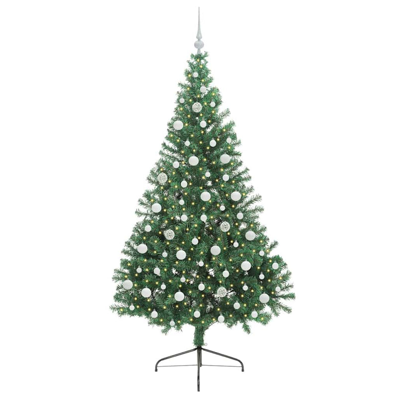 ギャラリービューアに画像をロードする, Vidaxl kunstmatig voorverlicht kerstboom met 300 led groen 210 cm pvc
