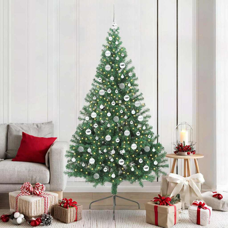 Afbeelding laden in galerijviewer, Vidaxl kunstmatig voorverlicht kerstboom met 300 led groen 210 cm pvc

