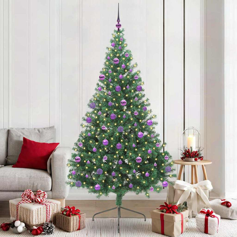 Afbeelding laden in galerijviewer, Vidaxl kunstmatig voorverlicht kerstboom met 300 led groen 210 cm pvc
