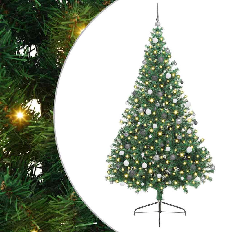 Afbeelding laden in galerijviewer, Vidaxl kunstmatig voorverlicht kerstboom met 300 led groen 240 cm pvc
