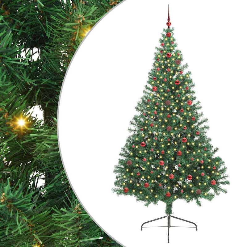 Afbeelding laden in galerijviewer, Vidaxl kunstmatig voorverlicht kerstboom met 300 led groen 240 cm pvc
